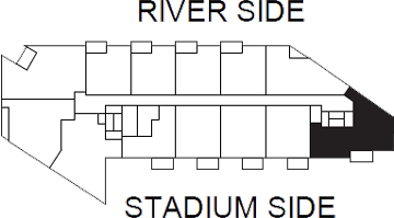 birds eye view of the floor plan location in the building